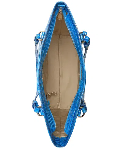 Brahmin Ezra Melbourne Embossed Large Leather Tote In Blue