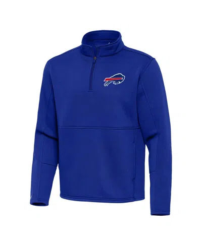 Antigua Men's Royal Buffalo Bills Twist Quarter-zip Pullover Jacket In Blue