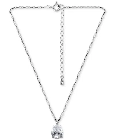 Giani Bernini Cubic Zirconia Pear Solitaire Pendant Necklace, 16" + 2" Extender, Exclusively At Macy's