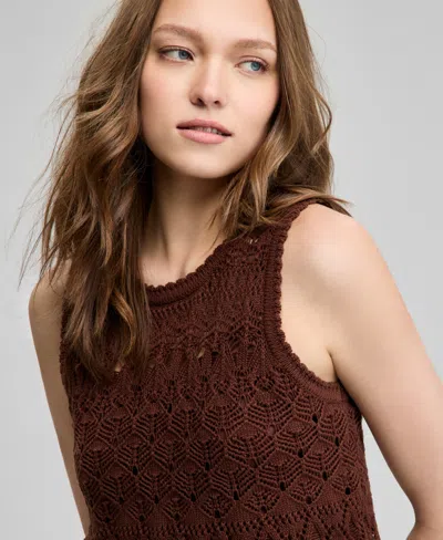 And Now This Women's Sleeveless Crochet Cotton Tank Top