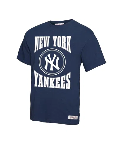 Mitchell & Ness Men's Navy New York Yankees Arched Logo Slub T-shirt