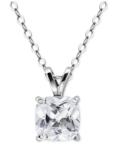 Giani Bernini Cubic Zirconia Cushion Solitaire Pendant Necklace, 16" + 2" Extender, Exclusively At Macy's