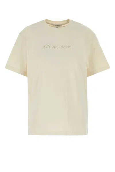 Jw Anderson Cream Cotton T-shirt In Neutral