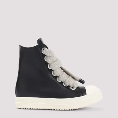Rick Owens Lace-up High-top Rubber Sole Sneaker In Black