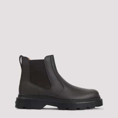 Tod's Chunky Sole Leather Ankle Boots With Elastic Panels In Multi