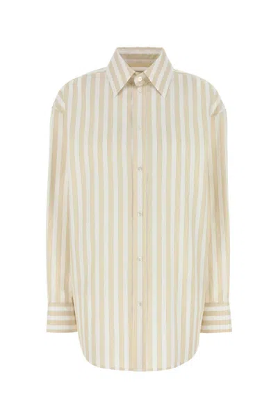 Saint Laurent Women Embroidered Oxford Shirt In White