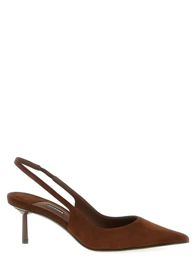 Le Silla 'chic' Kitten Heel Slingback In Brown