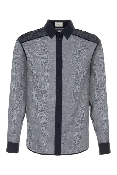 Saint Laurent Men Navy Blue Cotton Blend Shirt