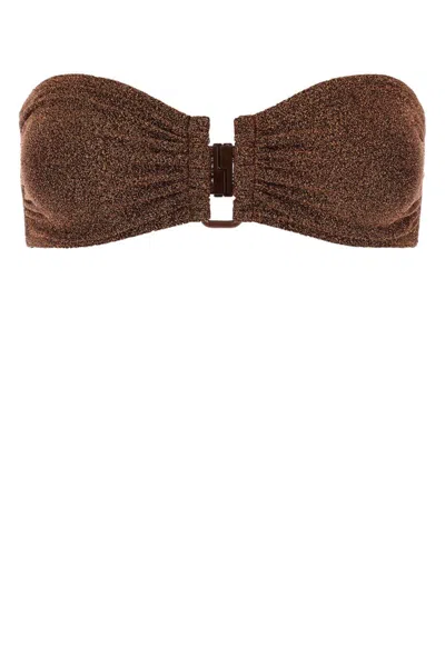 Eres Paris Brown Stretch Nylon Blend Flamboyant Bikini Top