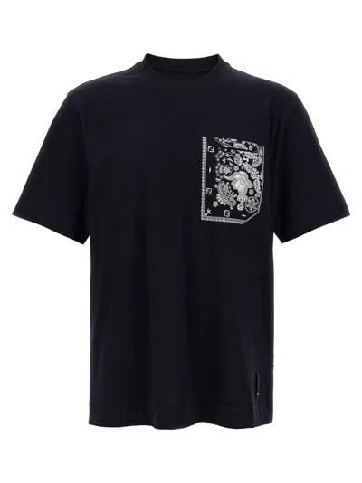 Fendi Men Midnight Blue Cotton T-shirt