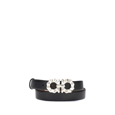 Ferragamo Gancini Reversible Belt In Black