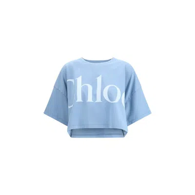 Chloé Oversize Signature Logo Crop Graphic T-shirt
