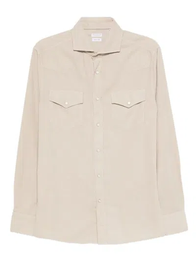 Brunello Cucinelli Men Easy Fit Western Shirt In Corduroy