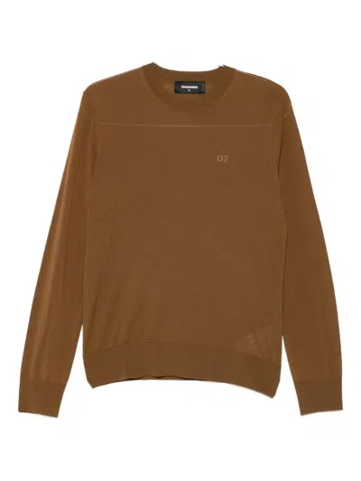 Dsquared2 D2 Logo-embroidered Wool Top