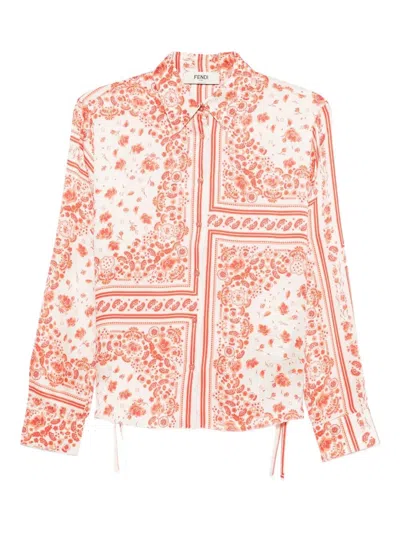 Fendi Floral-print Silk Shirt In Multi