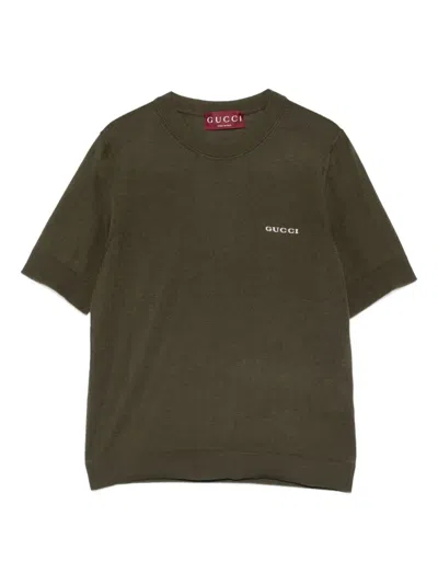 Gucci Women Short Sleeve Crew-neck Top In Green
