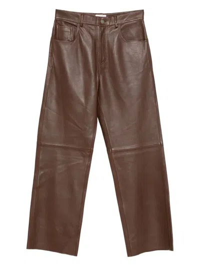 Haikure Five-pocket Leather Pants In Multi