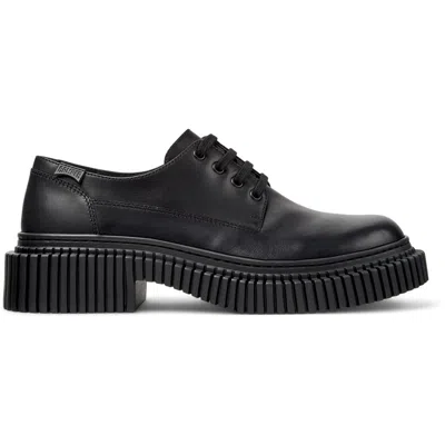 Camper Lace-up Platform Shoes In Black