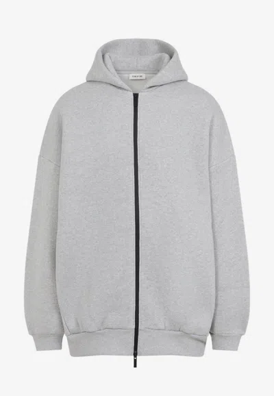 Fear Of God Relaxed Fit Grey Sweatshirt With Zip-up Front