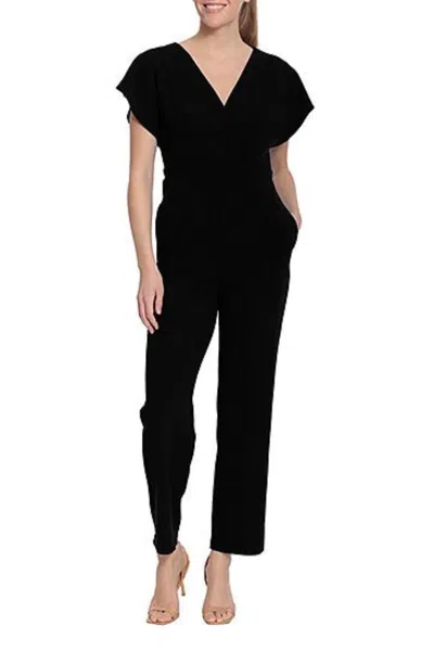 London Times Dolman Cap Sleeve Jumpsuit In Black In Black