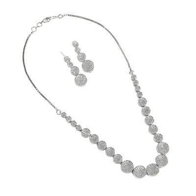 Sohi Women's Crystal Silver The Anaya Jewellery Set