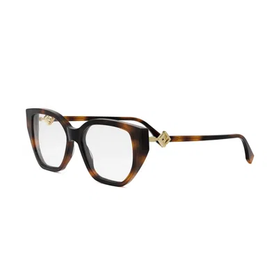 Fendi Fe50100i Ff Diamonds 053 Havana Glasses
