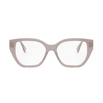 Fendi Fe50100i Ff Diamonds 072 Rosa Chiaro Glasses In Neutral