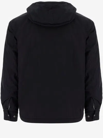 C.p. Company Adjustable Hooded Nylon Jacket In Black