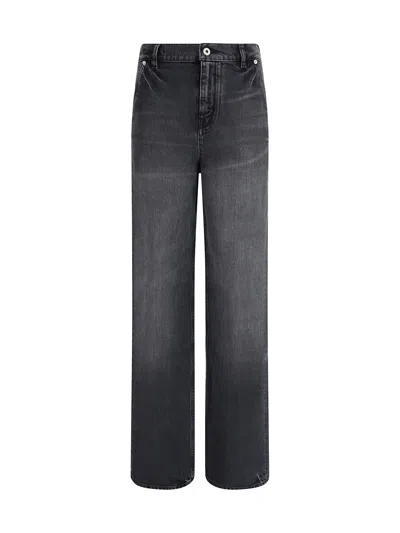 Kenzo Modern Straight Cut Denim Trousers In Gray