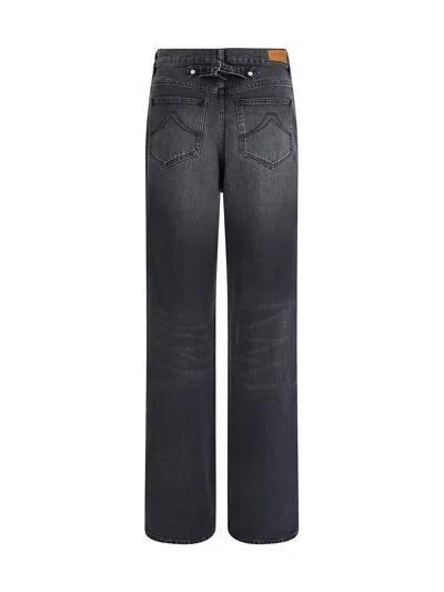 Kenzo Modern Straight Cut Denim Trousers In Gray
