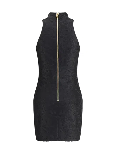 Balmain Baroque Bouclette Bodycon Mini Dress In Blue