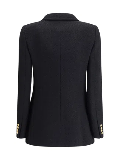 Chloé Cascade-lapel Double-breasted Boucle Jacket In Black