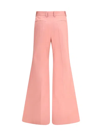 Chloé Trousers Flared Leg Belt Loops In Pink