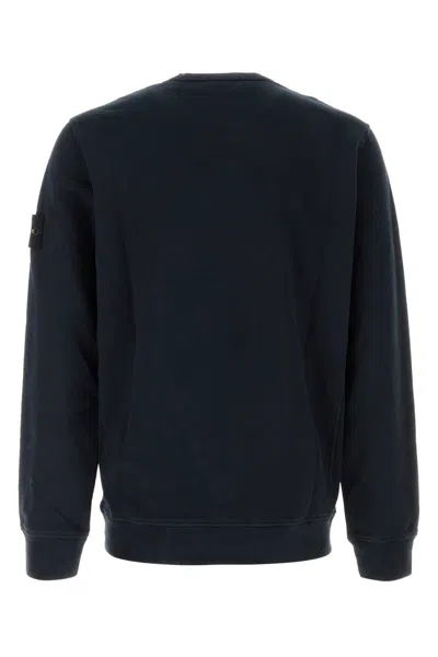 Stone Island Midnight Blue Cotton Sweatshirt In Blue