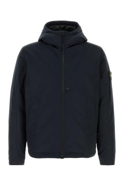 Stone Island Soft Shell Padded Jacket With Waterproof And Windproof Membrane In Blue