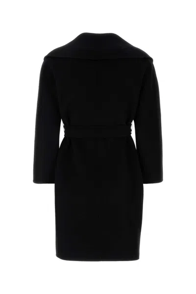 S Max Mara Wool Coat Messi Waist Sleeves In Black