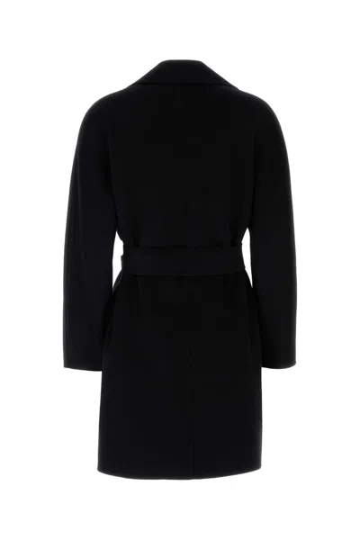 Max Mara Black Wool Blend Ajaccio Coat