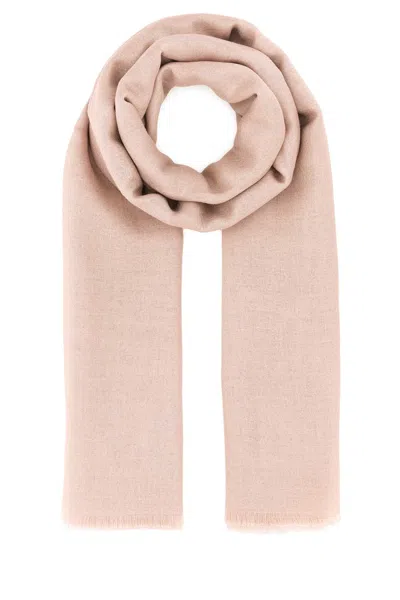Weekend Max Mara Rauche Embroidered-detail Fringed Scarf In Pink
