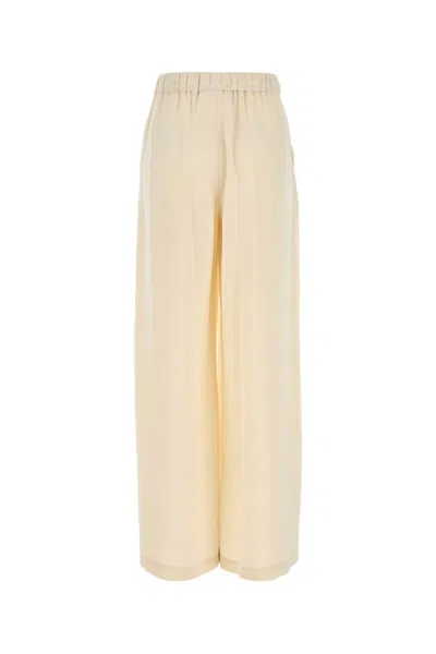 Max Mara Ivory Stretch Silk Boon Pant