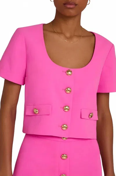 Amanda Uprichard Benton Top In Aster In Pink