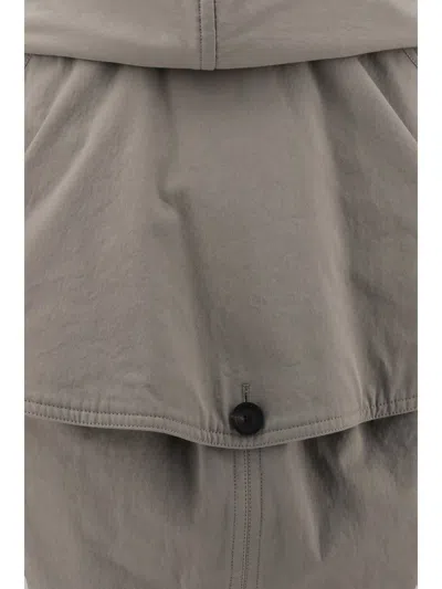 Balenciaga Reverse Hooded Trench Coat In Neutral