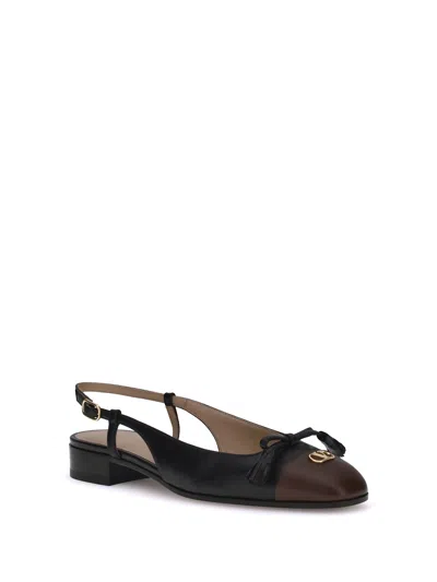 Valentino Valet Du Roi Leather Slingback Ballerina Flat