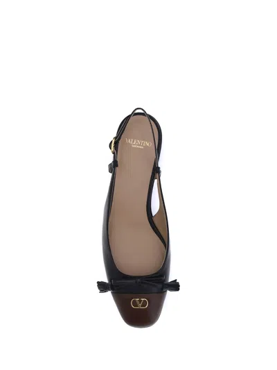 Valentino Valet Du Roi Leather Slingback Ballerina Flat