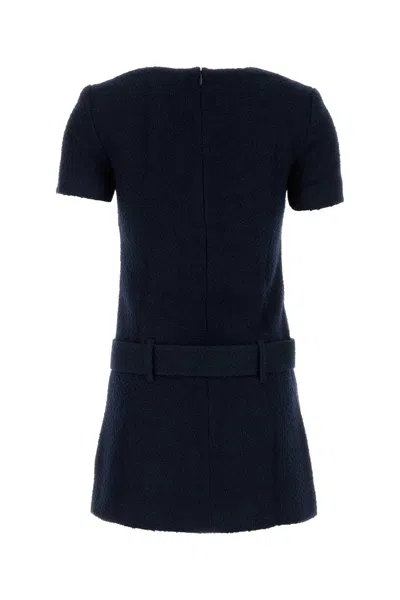 Self-portrait Textured Boucle Mini Dress In Blue