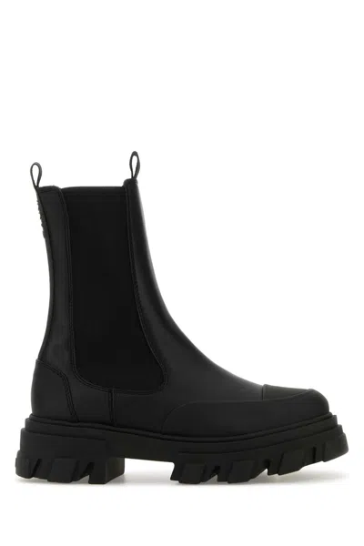 Ganni Leather Ankle Boots Boots And Ankle Boots Black In Black