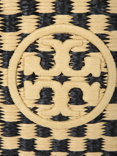 Tory Burch Ella Nude And Black Crochet Clutch