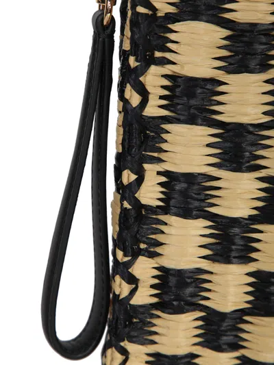 Tory Burch Ella Nude And Black Crochet Clutch