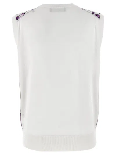Dolce & Gabbana Silk Printed Crew Neck Vest In Purple