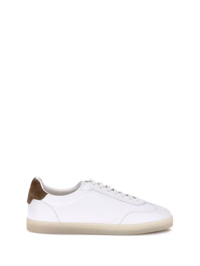 Brunello Cucinelli Hammered Leather Sneakers With Suede Accents