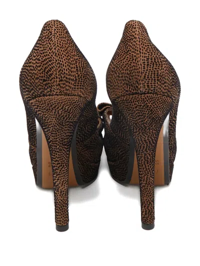 Pre-owned Fendi Bow-detail Heeled Pumps In Brown